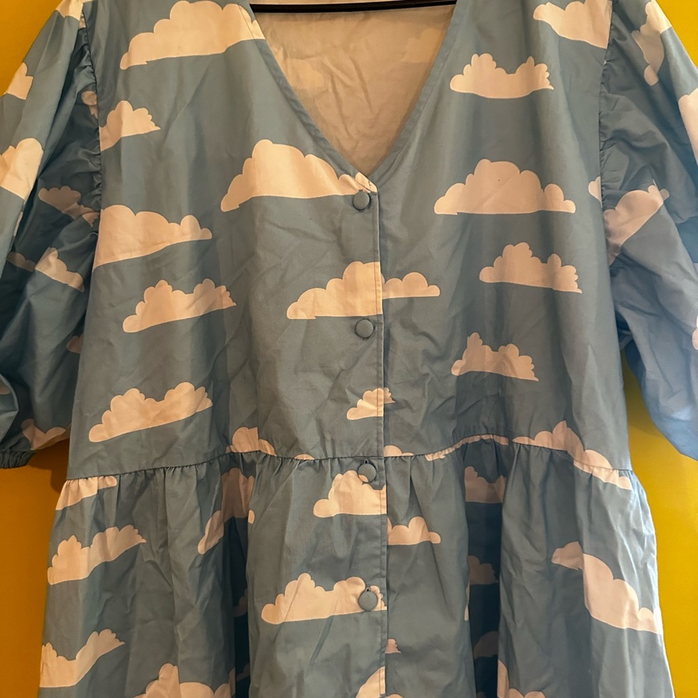 Lazy Oaf Blue and White Cloud Dress